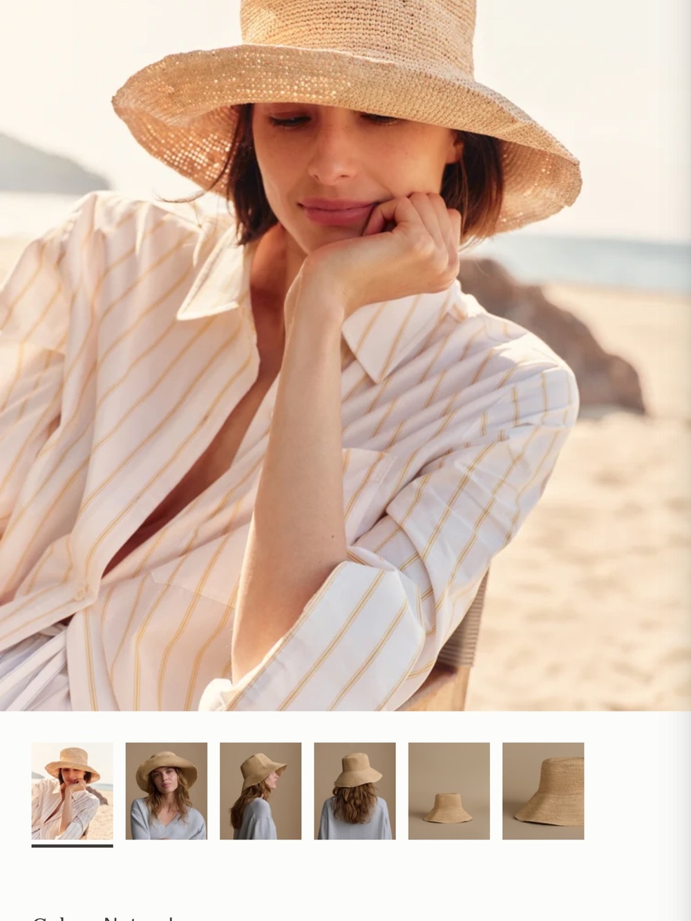 Jenni Kayne Natural Straw Bucket Hat